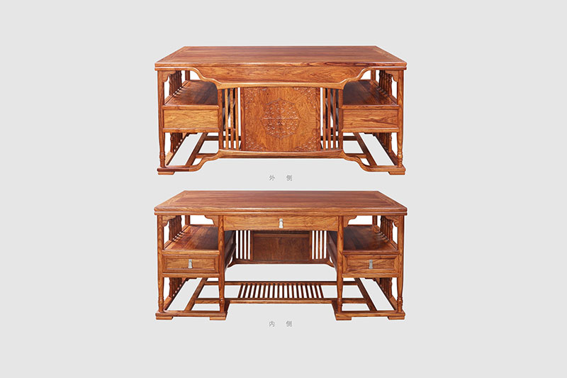 伊犁中式家居装饰书房桌椅组合家具效果图